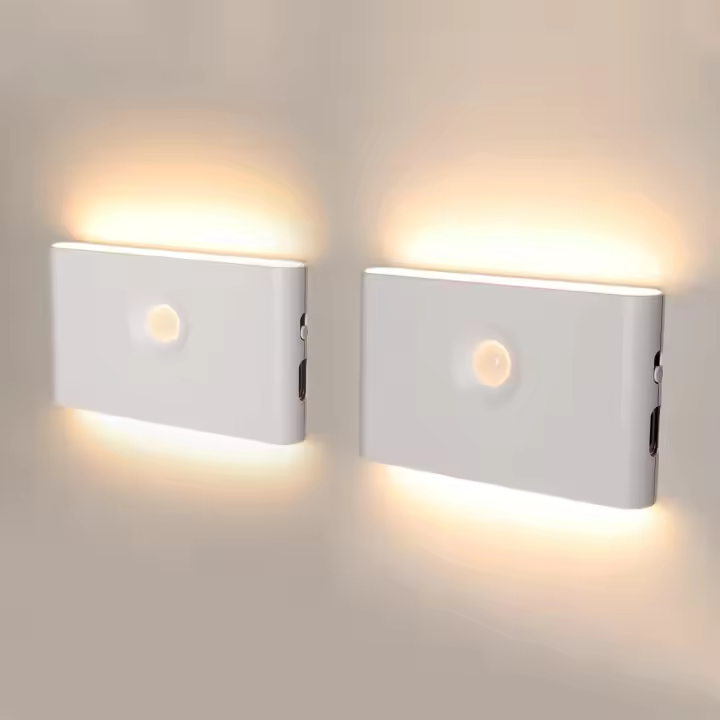 Luz Nocturna con detector de Movimiento, Luz Nocturna LED recargable, Luz de 3 Modos, Luz de Gabinete 3000K (Paquete DE2) - 1