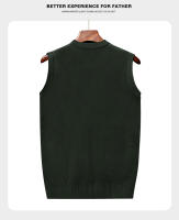 Suéter De Casual Para Hombre Chaqueta Sin Mangas Gruesa Para Otoño E Invierno Cardigan Con Estampado Rayado Cuello En V - details 18
