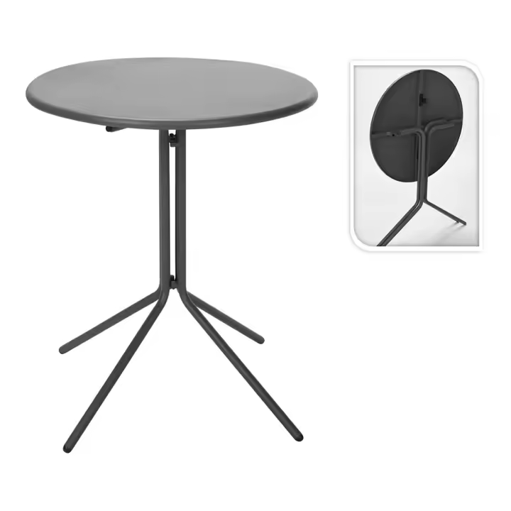 MESA PLEGABLE Ã˜58x70cm GRIS OSCURA, X99001600, AMBIANCE - 1