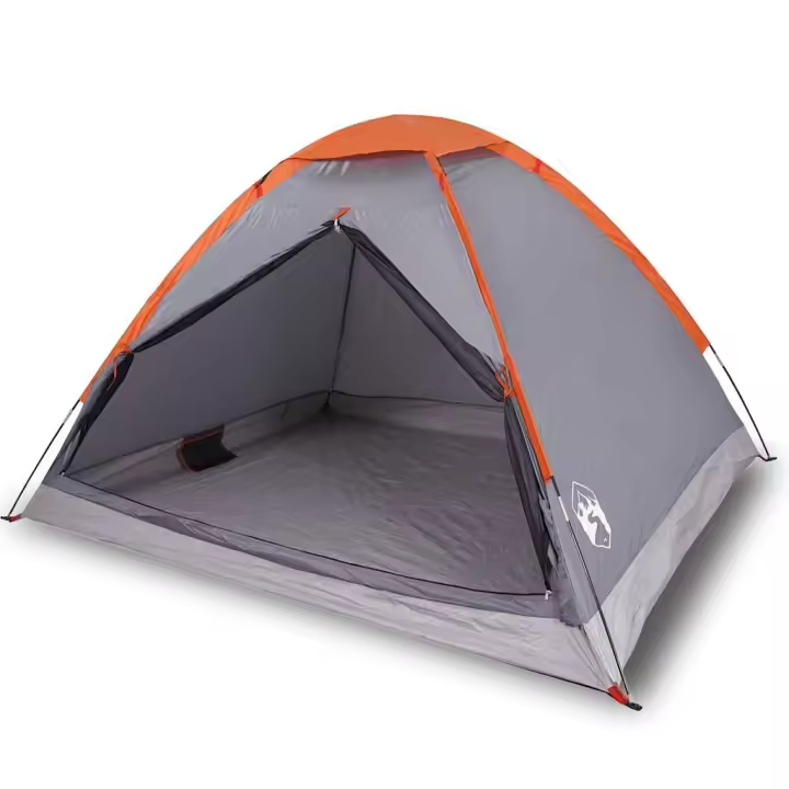 vidaXL Tienda de campaña iglú para 4 personas impermeable gris naranja - 1