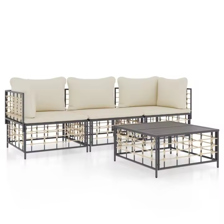 VidaXL Conjunto de jardín Mosc 4 piezas con mesa de centro - 1
