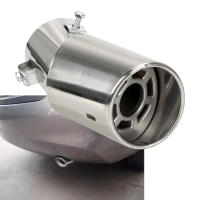 Pipe De Escape Para Coche Redondo Accesorio Universal De Acero Inoxidable Muffler De Carrocería Posterior Disipador - details 2