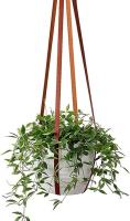Maceta de flor colgante de cuero PU, maceta colgante para plantas colgantes, para colgar en interiores y al aire libre, decoración de balcón de pared colgante, marrón - details 2