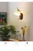 Lámpara De Pared Minimalista Nórdica Luz De Dormitorio Lámpara Retro Estadounidense Para Sala De Estar Pasillo Material De Madera Sólida Y Vidrio Transparente - details 19