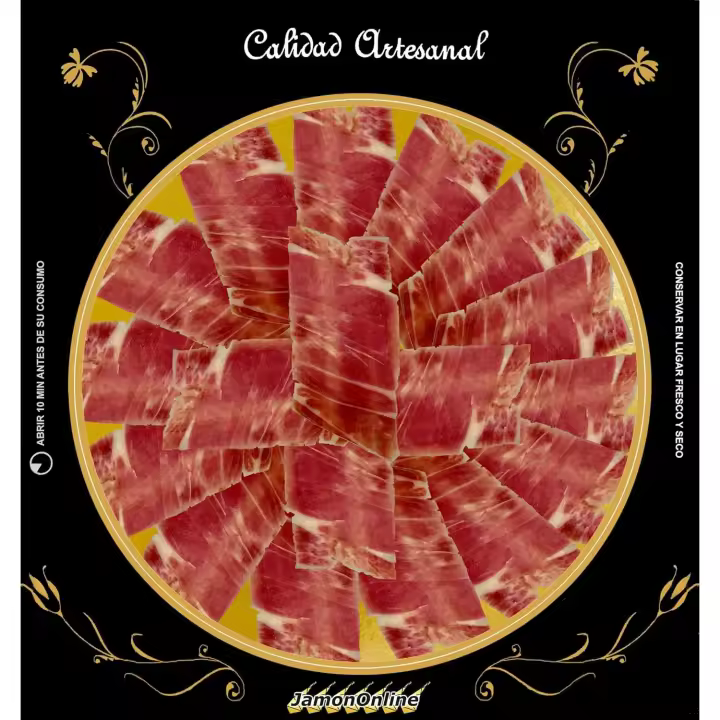 Lote Loncheado Ibérico en Plato Redondo, Jamón Ibérico, Lomo Ibérico, Chorizo Ibérico, Salchichón Ibérico. Cortado al Momento el Mismo Día Que Hace el Pedido. WikiMark - 1