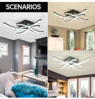 Lámpara De Techo Moderna 28W LED Para Sala De Estar Comedor Dormitorio Y Balcón Diseño Curvo Luz De Panel Para El Hogar - details 4