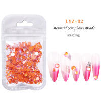 300Pcs Rhinestones De Mermaid Uso En Uñas Colores Caramelo Tamaños Mixtos Cristal Redondo Translúcido Aurora Para Decoración DIY - details 9