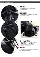 Mochila Grande Para Mujer Con Cordón De Cuero Sintético Moda Viaje Casual Bolso De Hombro Laptop Mochila Bolsa De Mano Plegable Y Expansible - details 2