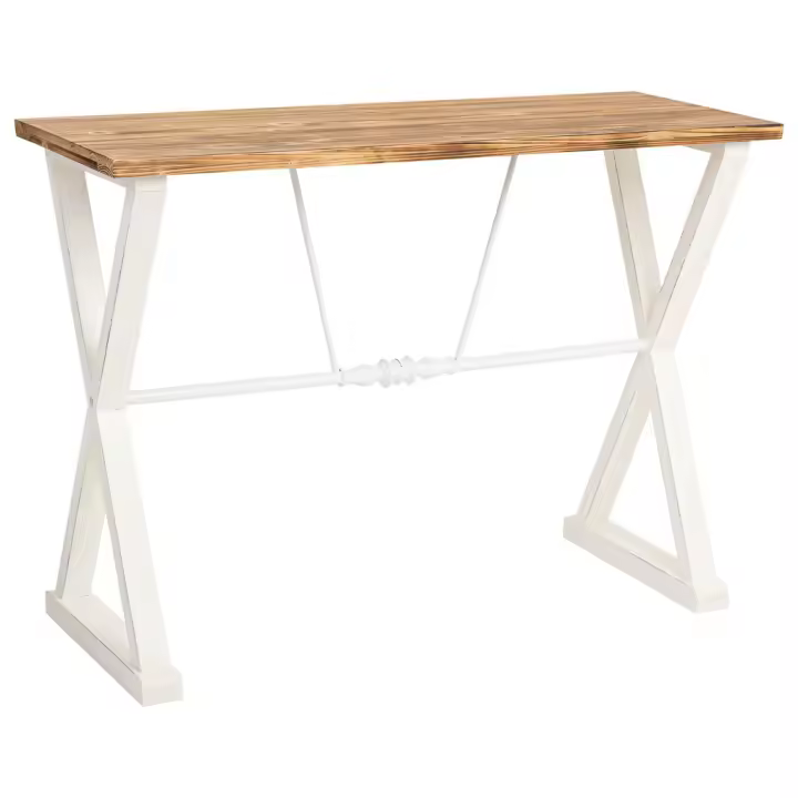 Recibidor de madera y metal lac blanco 106x40x76,5h cm - 1