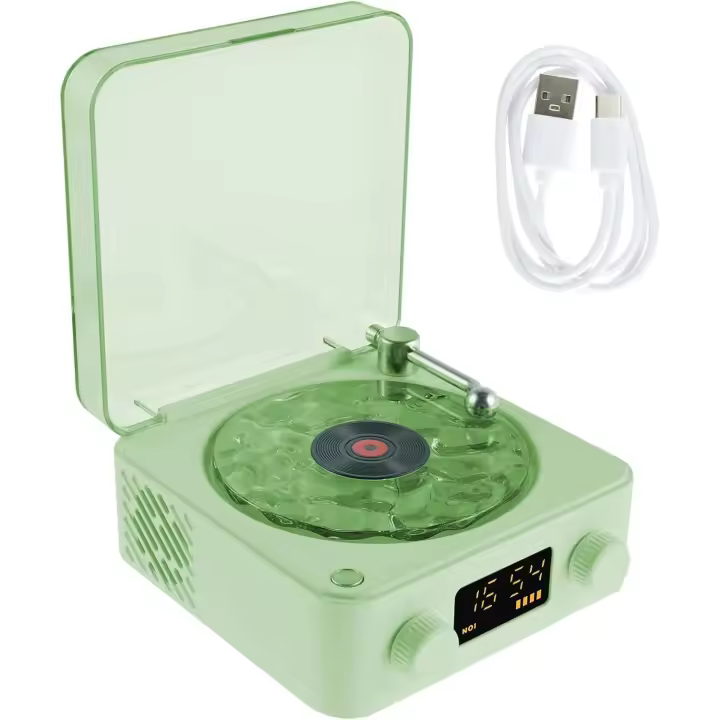 Altavoz Bluetooth Portátil de Vinilo Waves con Luces Tiempos Ajustables - 1