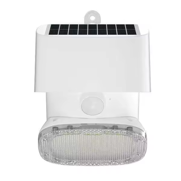 Elbat foco solar 2000lm - luz fria 6000k - regulacion vertical y horizontal - panel solar 1w - ip65 - color blanco - 1