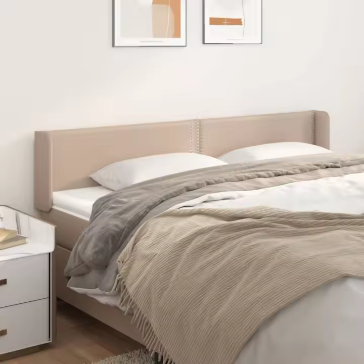 vidaXL Cabecero de cuero sintético color capuchino 183x16x78/88 cm - 1