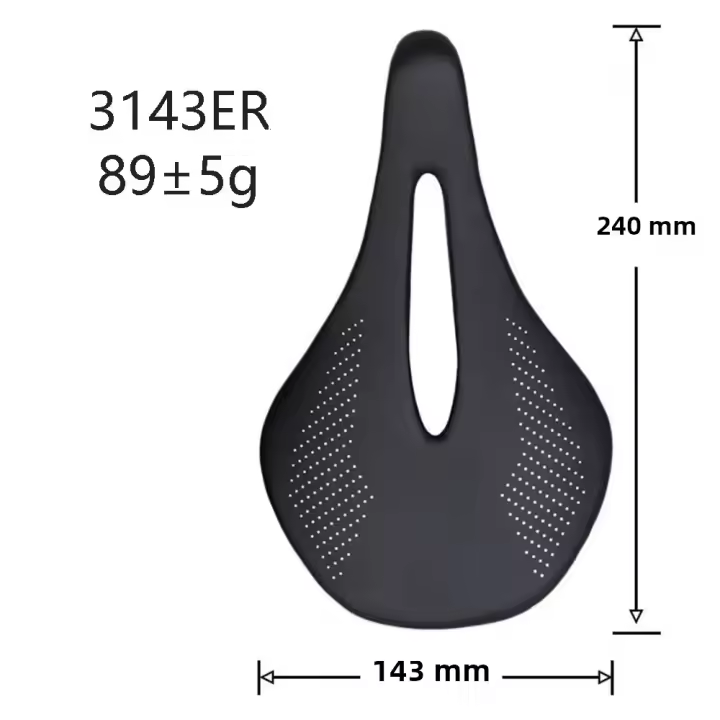 Sillín De Bicicleta ELITAONE Para Carretera/Mtb 240x143mm Fibra De Carbono Vía Redonda 7*7mm Super Ligero 89g 3143ER Para Hombres - 1