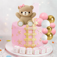 Toppers De Pasteles Para Baño De Rosas Rosa Decoración De Fiesta De Baño De Rosas Para Bebés Niño Y Niña Adornos De Galleta De Dibujos Animados Y Colores Sólidos Para Fiestas De Bebés - details 2