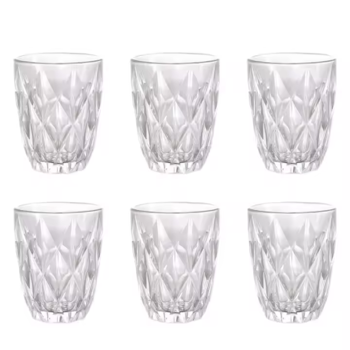Set de 6 Vaso de Colores de Cristales de 270ml - Productos de Vidrio de Alta Calidad - Apto para Use Diary - 1