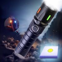 Linterna LED De Alta Potencia Con 4 Modos De Luz Recargable Rápido Aleación De Aluminio Zoomable Antigolpes Ultra Brillante Para Emergencias - details 1