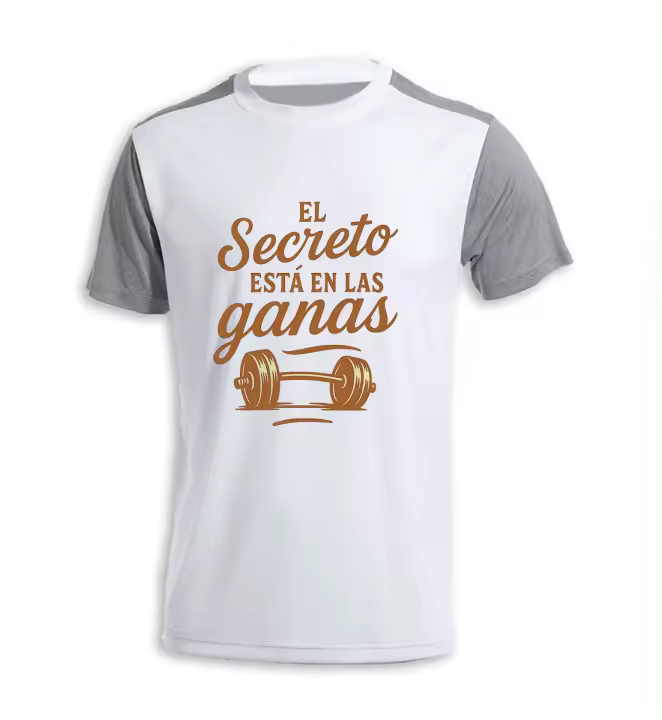MERCHANDMANIA CAMISETA bicolor frase motivadora el secreto está en las ganas tshirt - 1