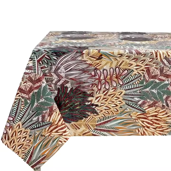 Mantel antimancha, Para mesa rectangular, Fiesta, Clásico, Impermeable,planta,multicolor, Azul, Rojo, Naranja, Flores,DAE40 WARI - 1