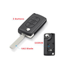 Carcasa De Llave De Coche KEYYOU Para Peugeot Partner Citroen Berlingo HU83 VA2 Con 3 Botones ABS + Metal Sin Personalización - details 1