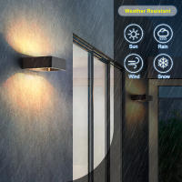 Lámpara De Pared Moderna IP65 Impermeable Para Exterior En Negro/Oro Iluminación Para Patio Jardín Diseño Arriba Y Abajo - details 1