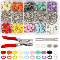 Juego De Botones Metálicos Para Ropa Y Bolsos 100/200 Piezas Colores Variados Plomadas Huecas Y Sólidas Presión De Estudios Cierre De Tachuelas - details 0