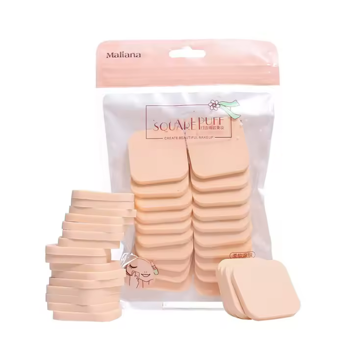 BB and Poo Foundation Puff Set 20 piezas tamaño 8 cm herramienta de maquillaje portátil de látex suave para rostro - 1