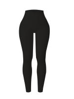 Pantalones Deportivos De Mujer En Color Sólido Cintura Alta Elástica Leggings De Fitness Sin Costuras Ajuste De Cadera - details 6