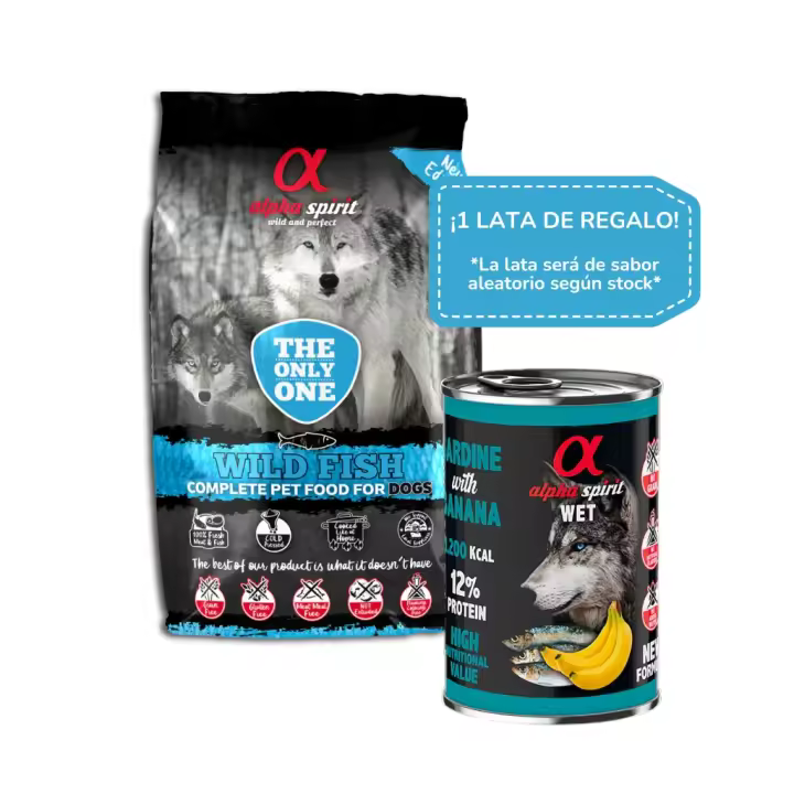 ALPHA SPIRIT - Wild Fish (+ 1 ó 2 Latas) - Alimento Completo en Pienso Seco para Perros Adultos de Todas las Razas - 1
