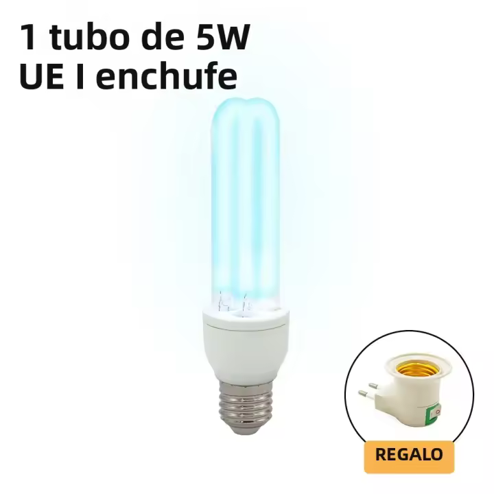 Bulbo De Lámpara Ultravioleta UVC De 15W E27 Para Desinfección Y Esterilización Ozone Free 220-240V 253.7nm Con Vida Media De 30000 Horas - 1