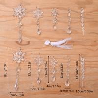 Colgante De Árbol De Navidad Transparente Con Imitación De Hielo Y Esteros De Copos De Nieve Acrílico Colgante De Cristal Para Decoración De Eventos Y Bodas - details 1