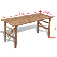 vidaXL Banco de jardín plegable bambú 118 cm - details 3