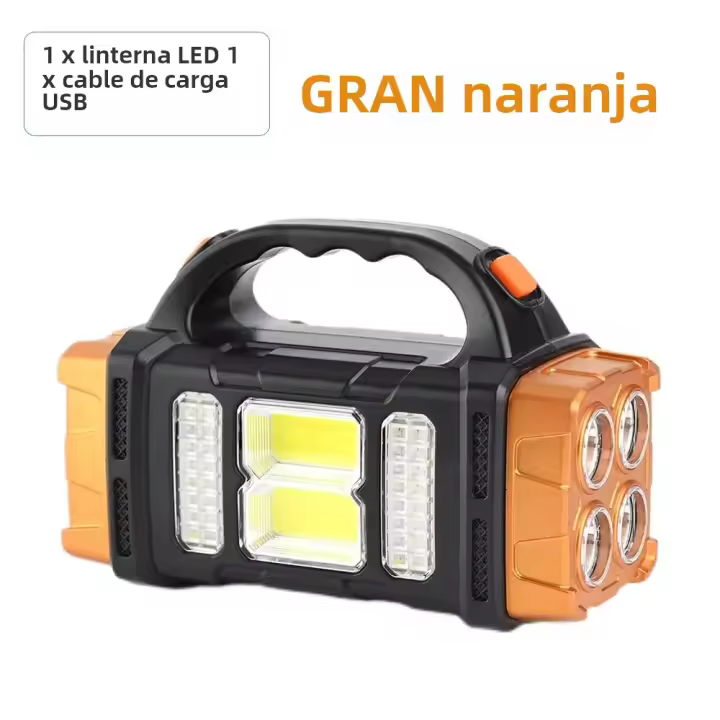 Linterna LED De Alta Potencia Para Camping Y Exteriores Recargable USB Con 4 Modos De Iluminación Luz Solar Impermeable Para Actividades Al Aire Libre - 1