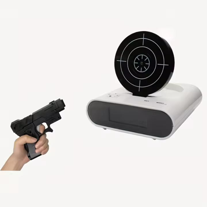 Reloj De Alarma Creativo Con Juego De Tiro LED Digital Muy Silencioso Para Despertar En La Mesa Reloj De Tiempo De Disparo - 1
