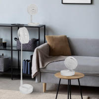 Aktive - Ventilador inalámbrico, color blanco, plegado compacto, 19,7x19,7x97,5 cm, 4 modos aire, 2-6 horas de autonomía, tubo telescópico de 36-83 cm, incluye cargador USB, recargable en 4,5 h, posición de bloqueo, ventilador con batería - details 1