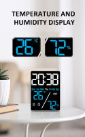 Reloj Digital Multifunción Con Ajuste De Brillo En 3 Niveles Pantalla LED Recargable Mostrador Con Fecha Y Temperatura - details 5