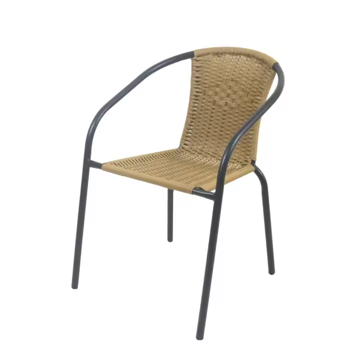 Silla apilable de jardín Trivia de rattan sintético y acero Lola Home - 1