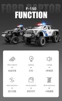 Ford RAPTOR F150 Police Car Pickup Simulación De Aleación De Metal Modelo De Coche a Escala 1:28 Con Sonido Y Luz Juguetes De Camión Off-Road Big Foot - details 1