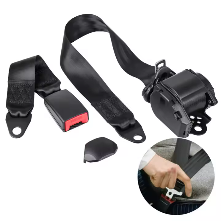 Cinturón de seguridad ajustable de 3 puntos, cinturón de seguridad Universal para coche, cinturón de seguridad telescópico automático para Go Kart Club, carrito de Golf, vehículo y camión - 1