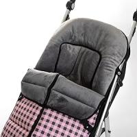 Saco Silla paseo Universal Invierno, Saco Carro Bebe Universal con Forro Polar Térmico y Pelo, Saco Carro Bebe Invierno Impermeable Estilo cuadro Vichy - details 0