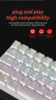 Teclado Mecánico De Juego MUCAI MK61 61 Teclas Switches Rojos Cableado Desmontable RGB Retroiluminado Intercambiable Caliente - details 6