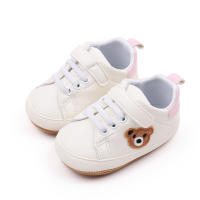 Zapatos Blancos Para Bebé Con Diseño De Oso Casual Antideslizantes Primera Caminata Para Niño Y Niña Toddler Non-slip Newborn - details 7