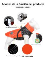 Chaqueta De Algodón Para Perros Grasa Horneada Brillante Capa Exterior Impermeable Antideslizante Tallas S M L XL 2XL Para Todas Las Géneros - details 4