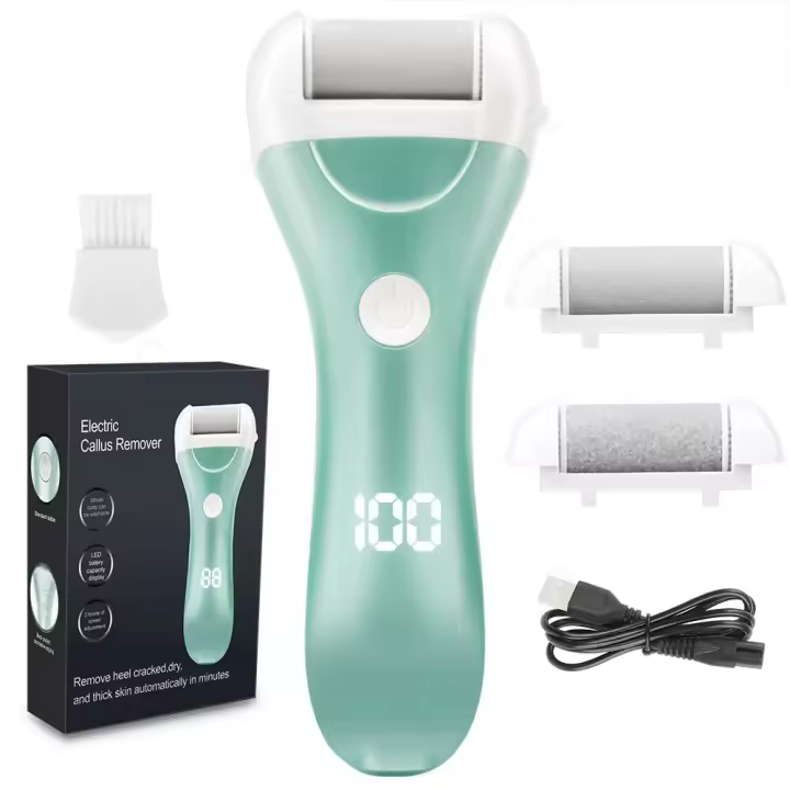 Archín Eléctrico Para Pies Recargable USB Con Pantalla Y 3 Cabezas De Reemplazo Para Eliminación De Callos Y Exfoliación - 1