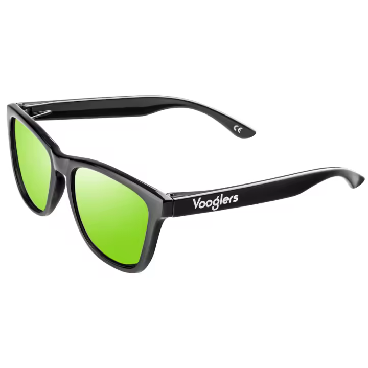 VOOGLERS - POLARIZED UNIQUE Boreal Sky Gafas de Sol Polarizadas Para Hombre y Mujer Unisex, Sol, Polarizadas, UV400, Cristales Lentes Espejo Verde, Moda / Verano, Montura Negra Brillo - 1