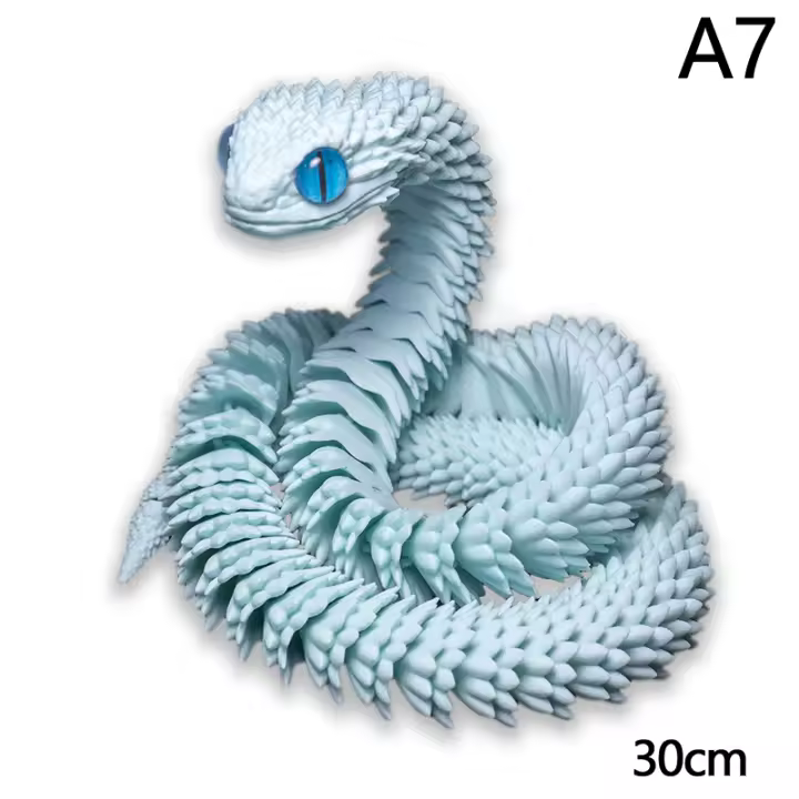 Modelo De Serpiente 3D Impreso De 30cm Adorno De Escritorio Para Acuario Decoración De Hogar Múltiples Articulaciones Activas Figura De Plástico - 1