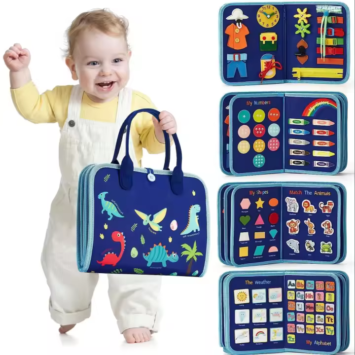Juguete De Educación Montessori Para Bebés Busy Board De Formación De Habilidades De La Vida Para Preescolar Juguete Sensorial De Aprendizaje Fine Motor Juguete De Viaje - 1