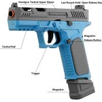Pistola G17 De Juguete Con Ejection De Cargador Disparo Continuo Retroceso De Bala Regalo De Cumpleaños Y Navidad Para Niños Material Plástico - details 6