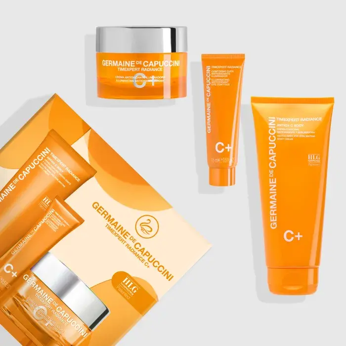 Germaine de capuccini timexpert radiance crema antioxidante iluminadora 50 ml + contorno de ojos antioxidante iluminador 15 ml+ crema corporal revitalizante 100 ml - 1
