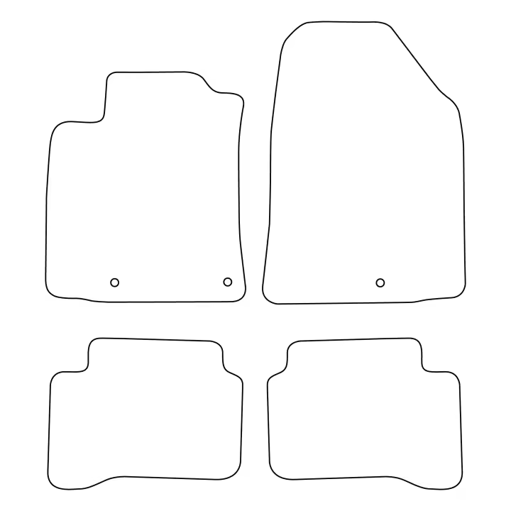 Juego de alfombrillas de terciopelo para Hyundai Ioniq 2016-2022 - acabado negro - 1
