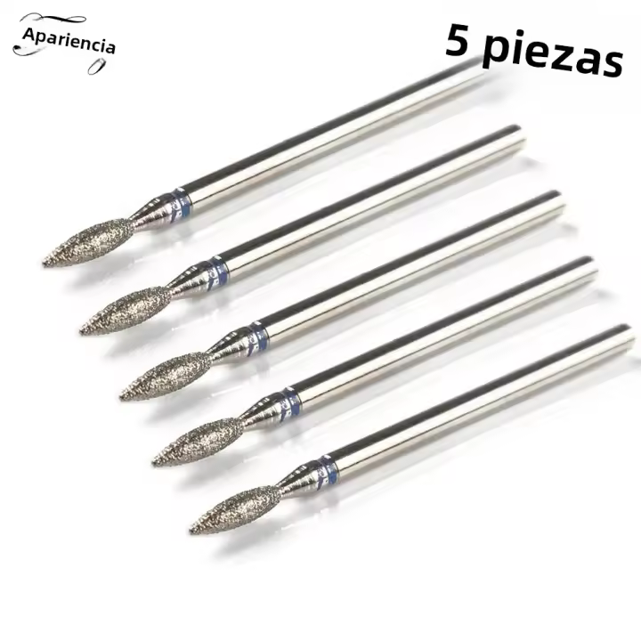 Juego De 5 Piezas De Brocas Para Uñas Manicura Con Drill Eléctrico Cuchillas De Diamante Para Limpiador De Cutícula Kit De Brocas Para Máquina De Archivar Uñas - 1